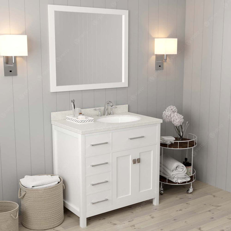 Modern Fittings Caroline Parkway 36" Single Bath Vanity with Quartz Top and Round Sink Faucet