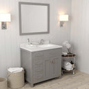 Modern Fittings Caroline Parkway 36" Single Bath Vanity with Quartz Top and Square Sink Faucet