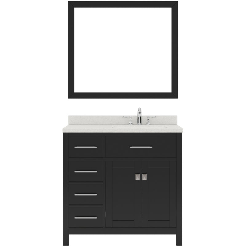 Modern Fittings Caroline Parkway 36" Single Bath Vanity with Quartz Top and Square Sink Faucet