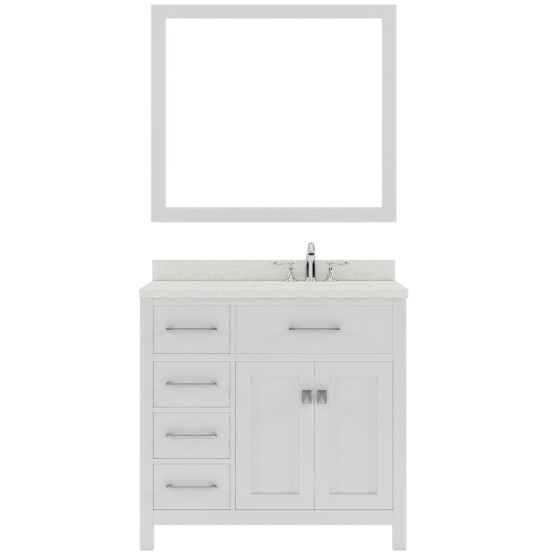 Modern Fittings Caroline Parkway 36" Single Bath Vanity with Quartz Top and Square Sink Faucet