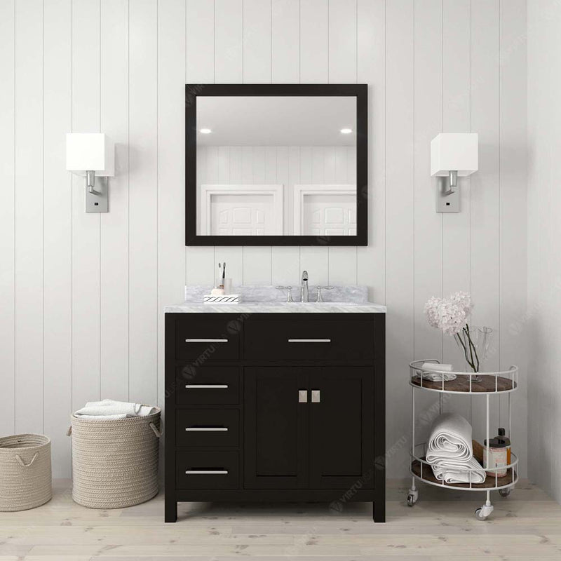 Modern Fittings Caroline Parkway 36" Single Bath Vanity with Marble Top and Round Sink Faucet