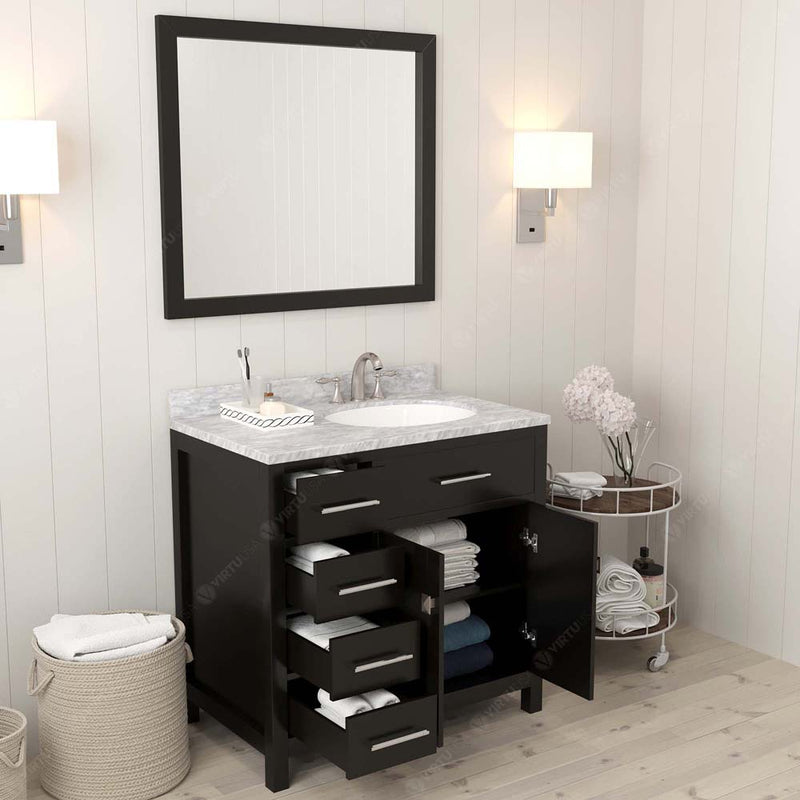 Modern Fittings Caroline Parkway 36" Single Bath Vanity with Marble Top and Round Sink