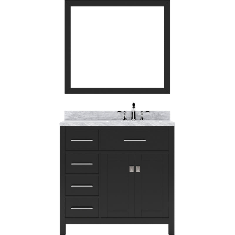 Modern Fittings Caroline Parkway 36" Single Bath Vanity with Marble Top and Round Sink Faucet