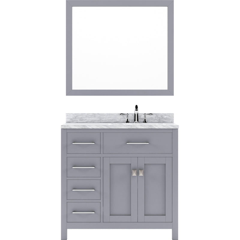 Modern Fittings Caroline Parkway 36" Single Bath Vanity with Marble Top and Round Sink