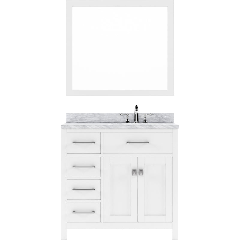 Modern Fittings Caroline Parkway 36" Single Bath Vanity with Marble Top and Round Sink