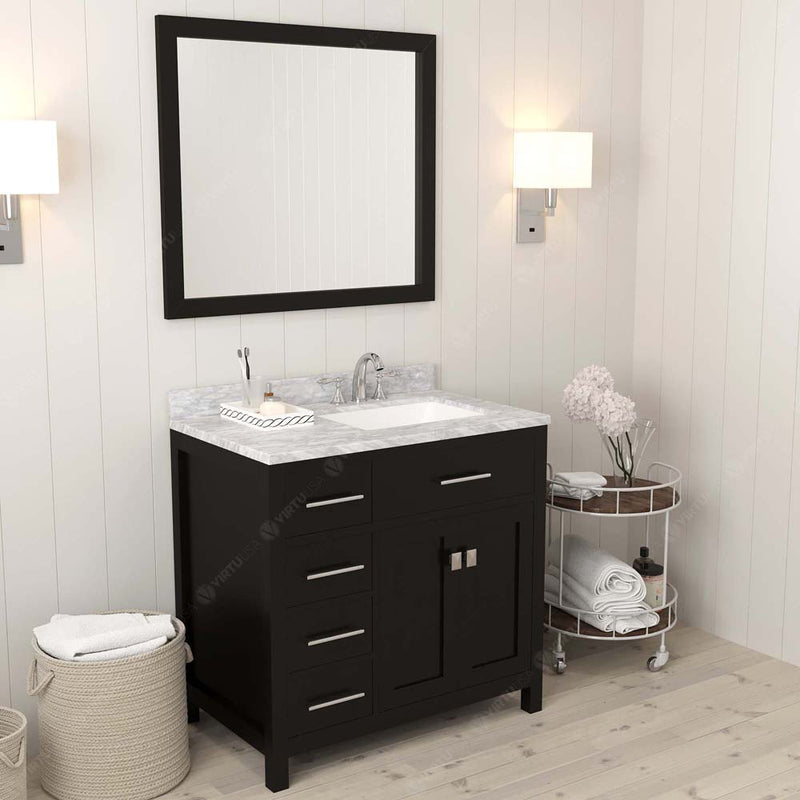 Modern Fittings Caroline Parkway 36" Single Bath Vanity with Marble Top and Square Sink