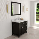 Modern Fittings Caroline Parkway 36" Single Bath Oval Vanity with Calacatta Quartz Top and Round Sink