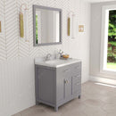 Modern Fittings Caroline Parkway 36" Single Bath Oval Vanity with Calacatta Quartz Top and Round Sink