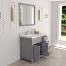 Modern Fittings Caroline Parkway 36" Single Bath Oval Vanity with Calacatta Quartz Top and Round Sink