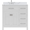 Modern Fittings Caroline Parkway 36" Single Bath Oval Vanity with Calacatta Quartz Top and Round Sink