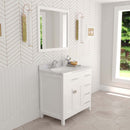 Modern Fittings Caroline Parkway 36" Single Bath Oval Vanity with Calacatta Quartz Top and Round Sink