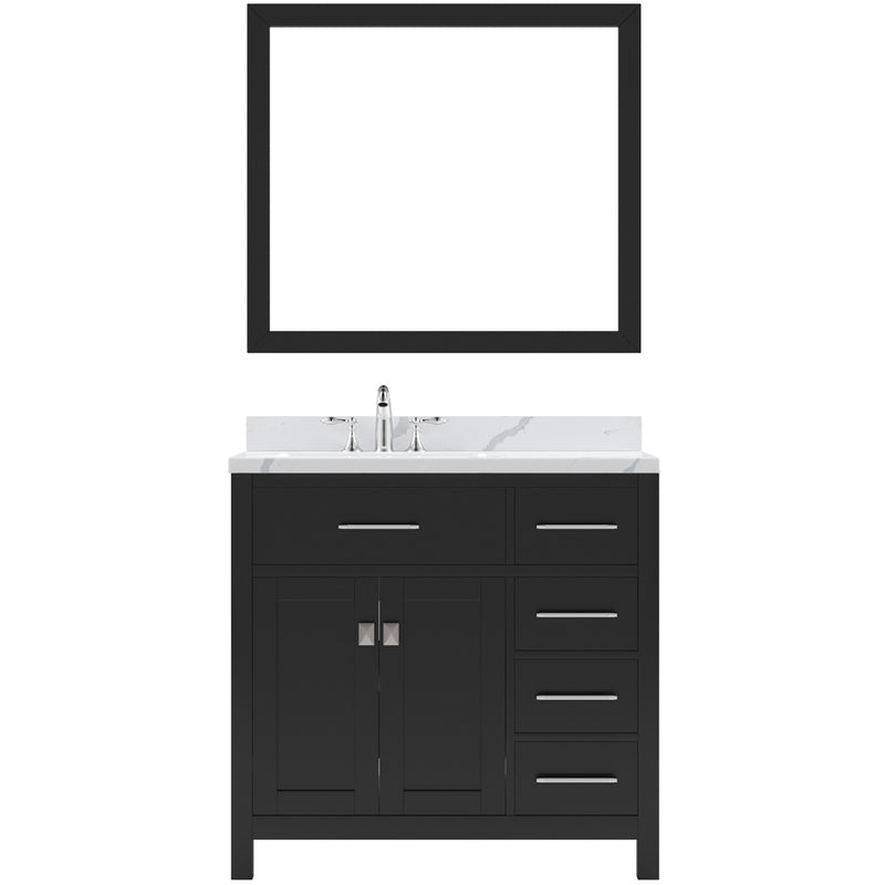 Modern Fittings Caroline Parkway 36" Single Bath Rectangular Vanity with Calacatta Quartz Top and Square Sink