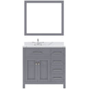 Modern Fittings Caroline Parkway 36" Single Bath Rectangular Vanity with Calacatta Quartz Top and Square Sink Faucet