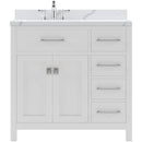 Modern Fittings Caroline Parkway 36" Single Bath Rectangular Vanity with Calacatta Quartz Top and Square Sink