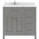 Modern Fittings Caroline Parkway 36" Single Bath Vanity with Cultured Marble Quartz Top and Round Sinks