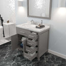 Modern Fittings Caroline Parkway 36" Single Bath Vanity with Cultured Marble Quartz Top and Round Sinks