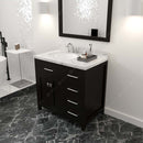 Modern Fittings Caroline Parkway 36" Single Bath Vanity with Cultured Marble Quartz Top and Round Sinks Faucet