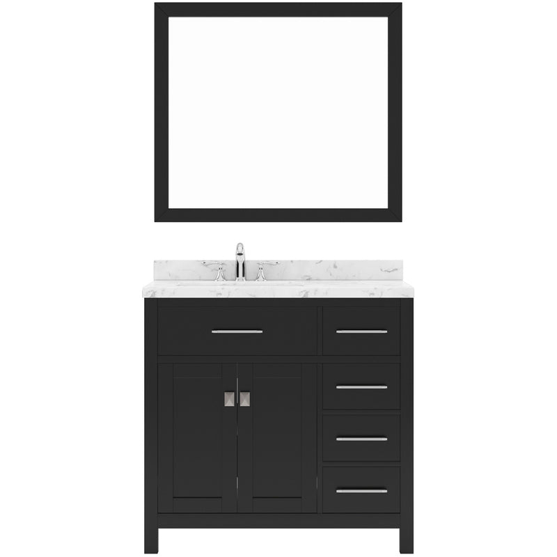 Modern Fittings Caroline Parkway 36" Single Bath Vanity with Cultured Marble Quartz Top and Round Sinks Faucet