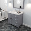 Modern Fittings Caroline Parkway 36" Single Bath Vanity with Cultured Marble Quartz Top and Round Sinks