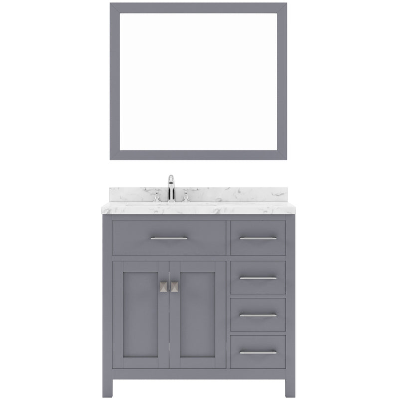 Modern Fittings Caroline Parkway 36" Single Bath Vanity with Cultured Marble Quartz Top and Round Sinks