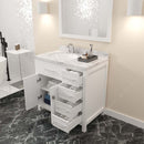 Modern Fittings Caroline Parkway 36" Single Bath Vanity with Cultured Marble Quartz Top and Round Sinks