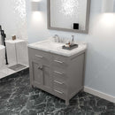 Modern Fittings Caroline Parkway 36" Single Bath Vanity with Cultured Marble Quartz Top and Square Sinks Faucet