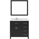 Modern Fittings Caroline Parkway 36" Single Bath Vanity with Cultured Marble Quartz Top and Square Sinks Faucet