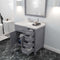 Modern Fittings Caroline Parkway 36" Single Bath Vanity with Cultured Marble Quartz Top and Square Sinks Faucet