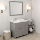 Modern Fitings Caroline Parkway 36" Single Bath Oval Vanity with Quartz Top and Round Sink Faucet