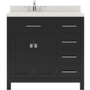 Modern Fitings Caroline Parkway 36" Single Bath Oval Vanity with Quartz Top and Round Sink