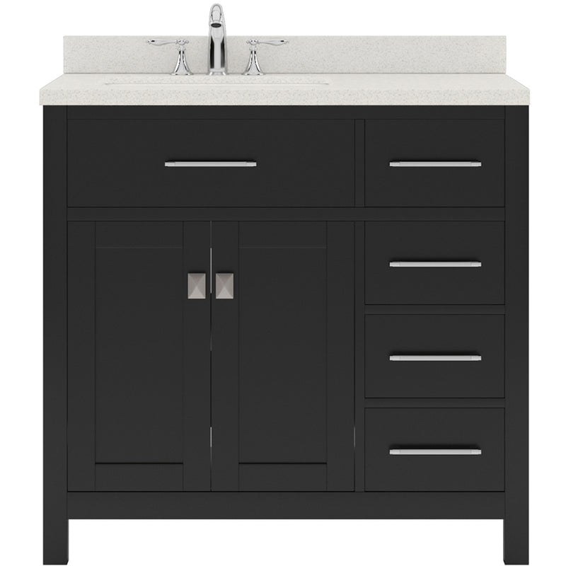 Modern Fitings Caroline Parkway 36" Single Bath Oval Vanity with Quartz Top and Round Sink