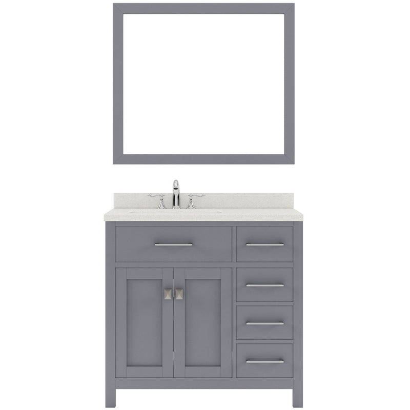 Modern Fitings Caroline Parkway 36" Single Bath Oval Vanity with Quartz Top and Round Sink