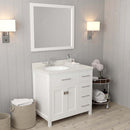 Modern Fitings Caroline Parkway 36" Single Bath Oval Vanity with Quartz Top and Round Sink Faucet