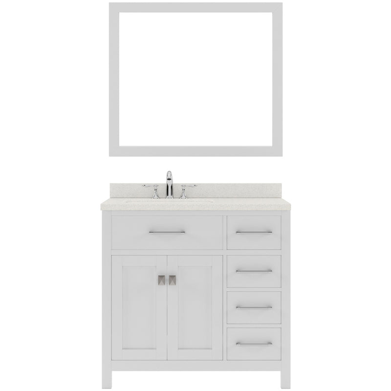 Modern Fitings Caroline Parkway 36" Single Bath Oval Vanity with Quartz Top and Round Sink