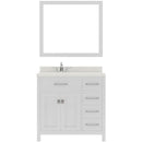 Modern Fitings Caroline Parkway 36" Single Bath Oval Vanity with Quartz Top and Round Sink Faucet