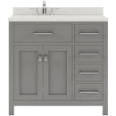 Modern Fittings Caroline Parkway 36" Single Bath Rectangular Vanity with Quartz Top and Square Sink