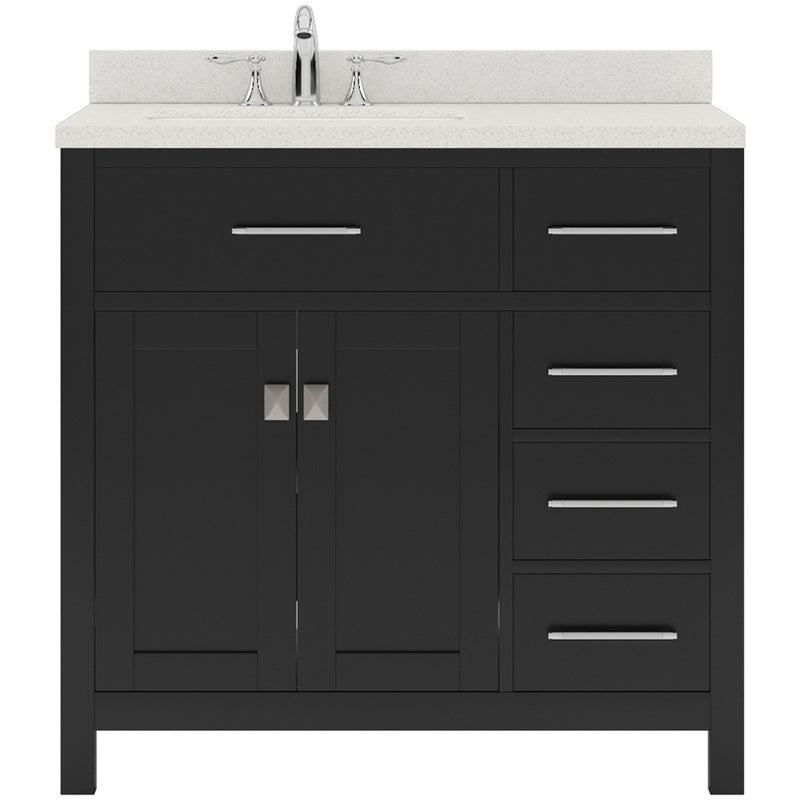 Modern Fittings Caroline Parkway 36" Single Bath Rectangular Vanity with Quartz Top and Square Sink