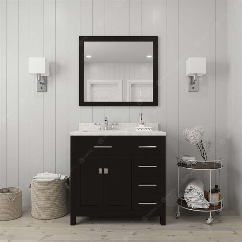 Modern Fittings Caroline Parkway 36" Single Bath Rectangular Vanity with Quartz Top and Square Sink