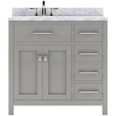 Modern Fittings Caroline Parkway 36" Single Bath Oval Vanity with Marble Top and Round Sink