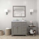 Modern Fittings Caroline Parkway 36" Single Bath Oval Vanity with Marble Top and Round Sink