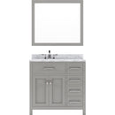 Modern Fittings Caroline Parkway 36" Single Bath Oval Vanity with Marble Top and Round Sink Faucet