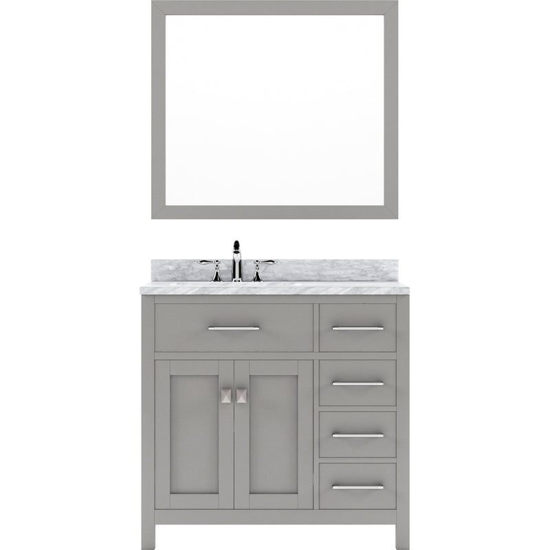 Modern Fittings Caroline Parkway 36" Single Bath Oval Vanity with Marble Top and Round Sink Faucet