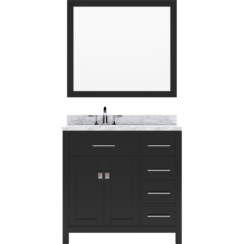 Modern Fittings Caroline Parkway 36" Single Bath Oval Vanity with Marble Top and Round Sink Faucet