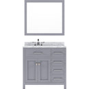 Modern Fittings Caroline Parkway 36" Single Bath Oval Vanity with Marble Top and Round Sink