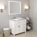 Modern Fittings Caroline Parkway 36" Single Bath Oval Vanity with Marble Top and Round Sink