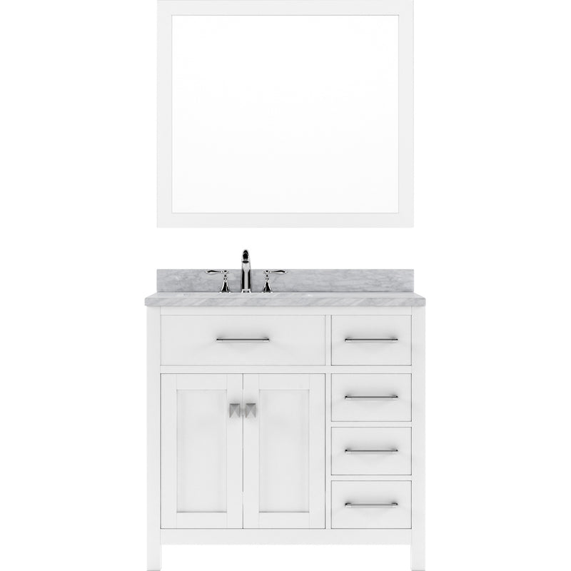 Modern Fittings Caroline Parkway 36" Single Bath Oval Vanity with Marble Top and Round Sink