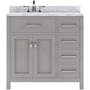 Modern Fittings Caroline Parkway 36" Single Bath Rectangular Vanity with Marble Top and Square Sink