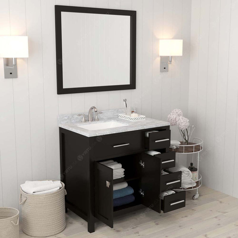 Modern Fittings Caroline Parkway 36" Single Bath Rectangular Vanity with Marble Top and Square Sink