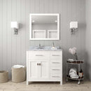 Modern Fittings Caroline Parkway 36" Single Bath Rectangular Vanity with Marble Top and Square Sink Faucet