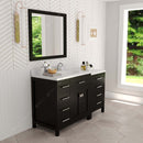 Modern Fittings Caroline Parkway 57" Single Bath Vanity with Calacatta Quartz Top and Round Sink Faucet